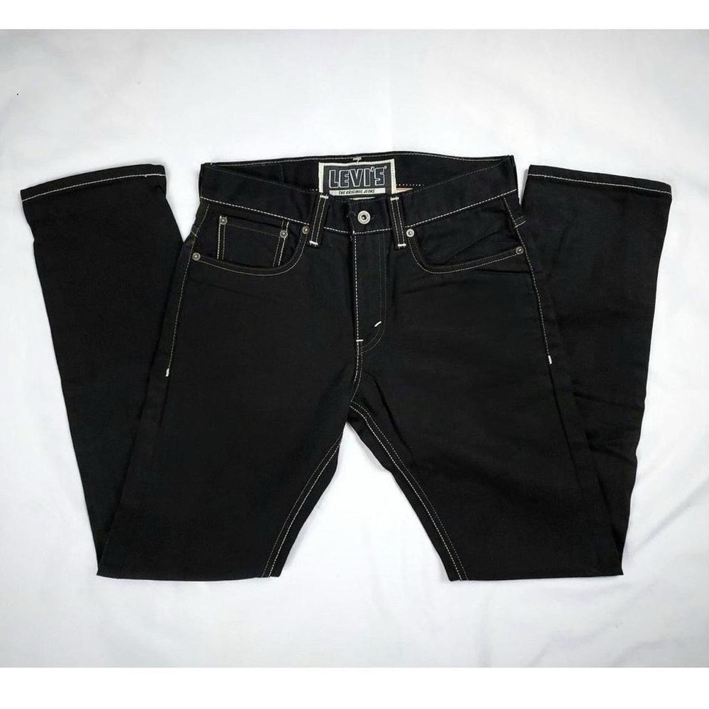 Vtg Y2K Levi's Skinny 511 Black Mid Rise Unisex Rocker Biker Metal Jeans Sz 31